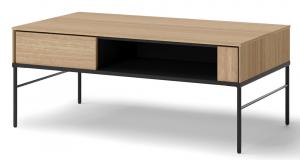 SELSEY Stolik kawowy Visso z wnęką 110x60 cm dąb linearny