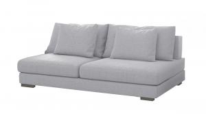 SELSEY OUTLET - Sofa dwuosobowa Mia jasnoszara plecionka hydrofobowa