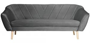 SELSEY Sofa trzyosobowa Voltana popielata welur