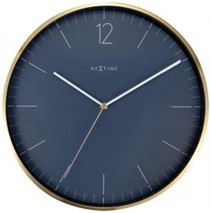 SELSEY Zegar ścienny Essential 34 cm granatowo-złoty