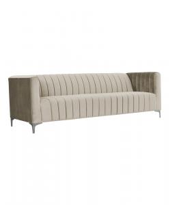 SELSEY Sofa trzyosobowa Paramaribo jasnobeżowy welur