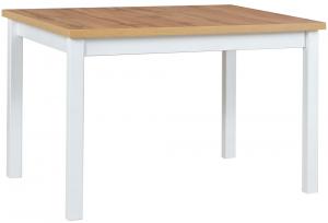 SELSEY Stół drewniany do jadalni Moized 120-150x80 cm biały/dąb wotan