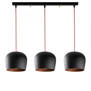 SELSEY Lampa wisząca Pavitaries x3 czarna/ czerwone kable