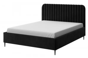 SELSEY Łóżko tapicerowane Rosillo czarne 180x200 stelaż metalowy welur