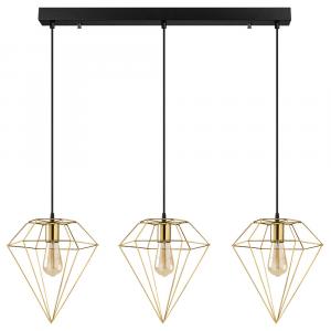 SELSEY Lampa sufitowa Palmares x3 w kształcie diamentu 134 cm złota