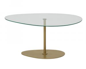 SELSEY Stolik kawowy Pairrever 90x60 cm transparentne szkło/ złota podstawa