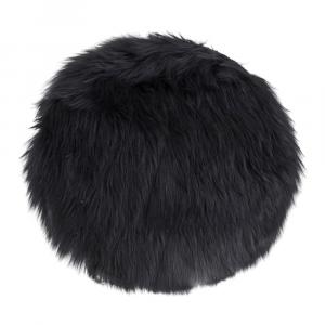 SELSEY Siedzisko ze sztucznej skóry Terlino średnica 35 cm szare