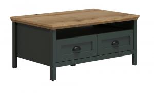 SELSEY Stolik kawowy Foreells 101x60 cm zielona/ dąb Evoke