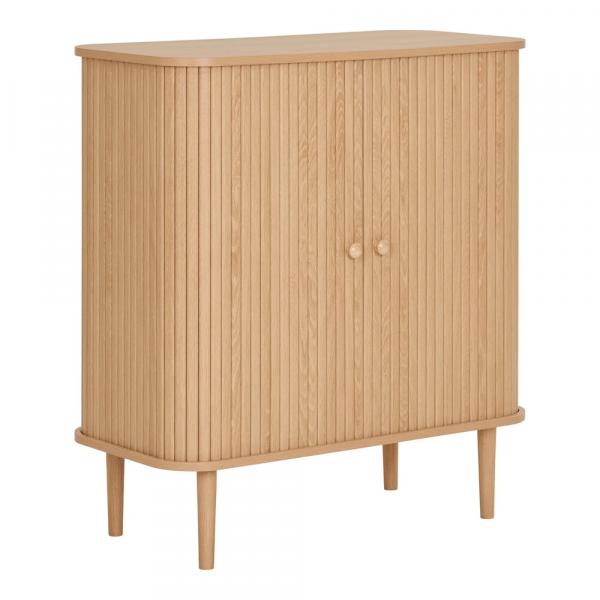 SELSEY Komoda dwudrzwiowa Nikko 80 cm jasnobrązowa lamele