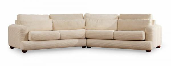 SELSEY Sofa czteroosobowa Bellines sztruks kremowy lewostronna
