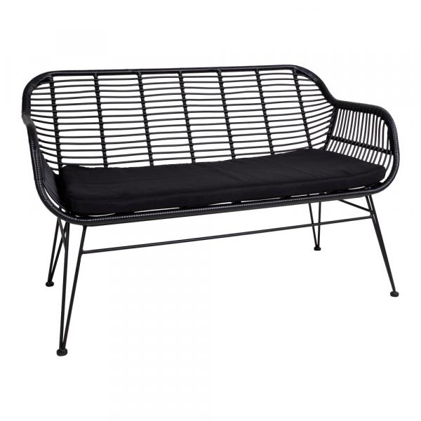 SELSEY Sofa ogrodowa Hesso z technorattanu czarna