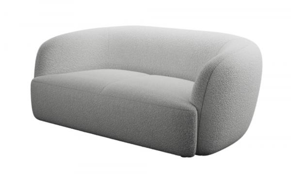 SELSEY Sofa dwuosobowa Sabanitas jasnoszara w tkaninie boucle