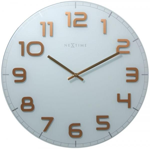 SELSEY Zegar ścienny Classy 30 cm biało-miedziany