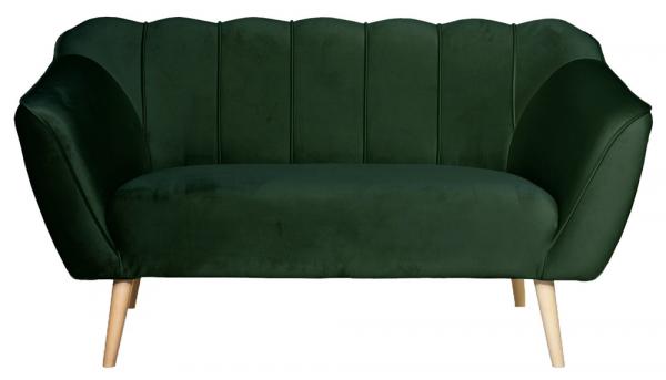 SELSEY Sofa dwuosobowa Malibu butelkowa zieleń welur