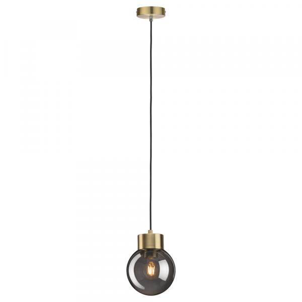 SELSEY Lampa wisząca Nibbler mosiądz z dymionym kloszem