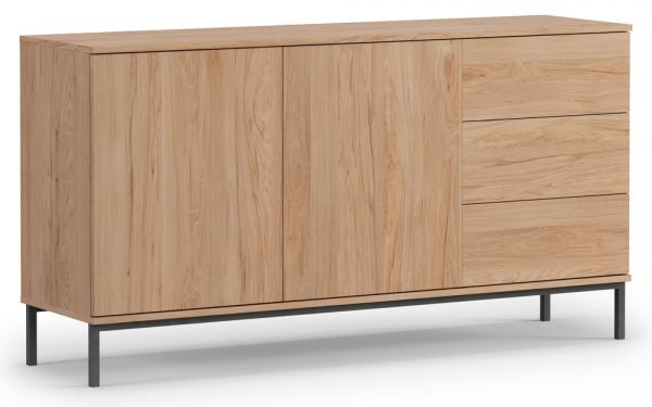 SELSEY Komoda dwudrzwiowa Perila 150 cm z szufladami hikora
