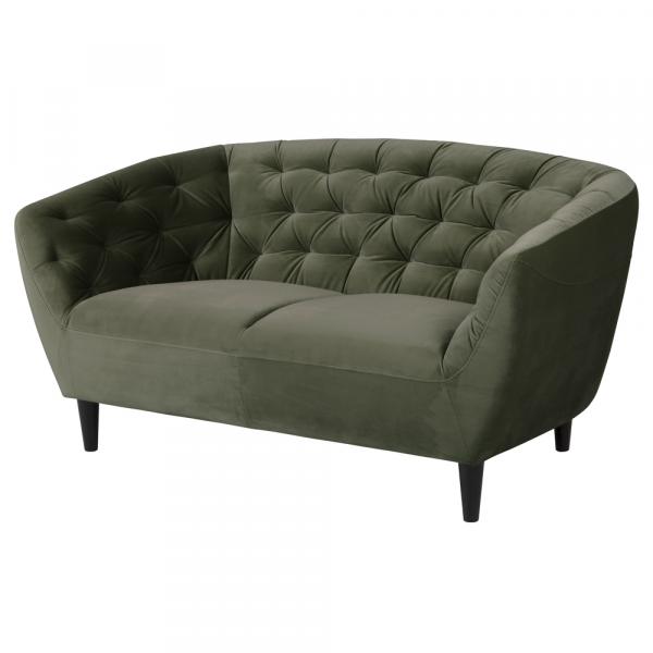 SELSEY Sofa dwuosobowa Buzet zielony welur