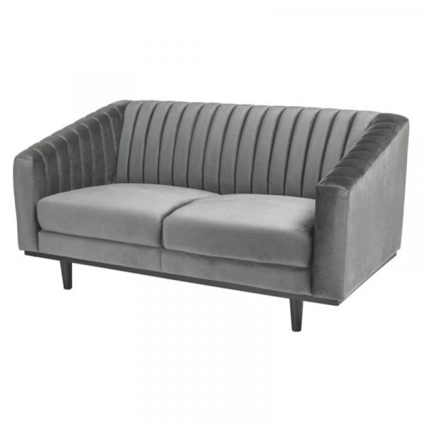 SELSEY Sofa dwuosobowa Stigby szara aksamitna