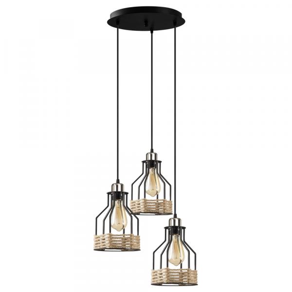 SELSEY Lampa wisząca Trunica x3 kaskada czarna