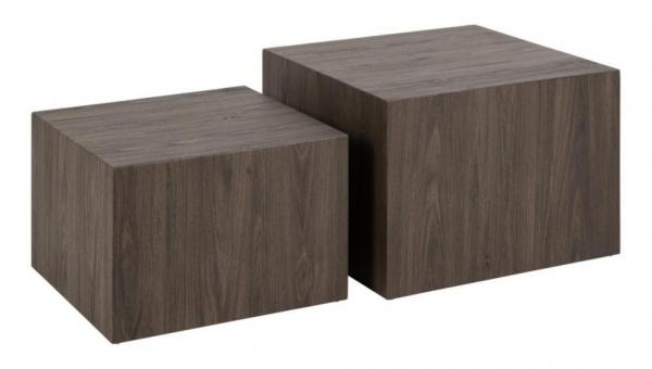 SELSEY Zestaw kwadratowych stolików kawowych Glopiana 58 cm i 50 cm jesion