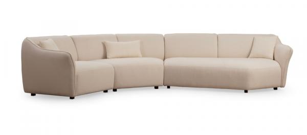 SELSEY Sofa modułowa Reevad 360 cm w tkanine boucle kremowa