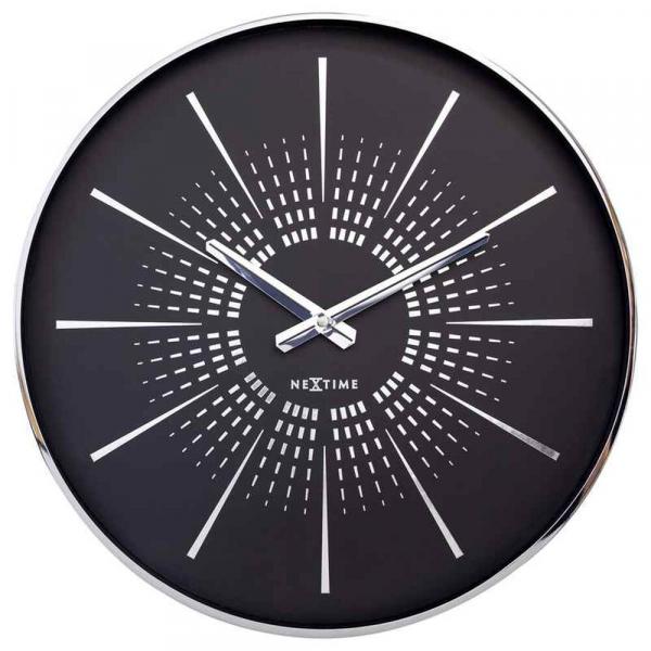 SELSEY Zegar ścienny Excentric 40 cm czarno-srebrny