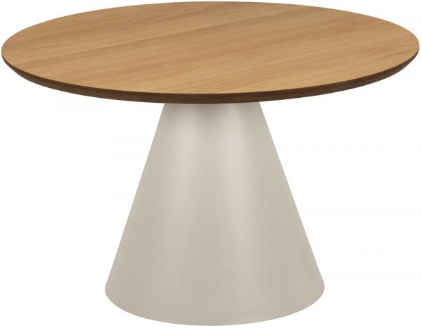 SELSEY Stolik kawowy Caviless okrągły blat 65x65 cm dąb/beżowy