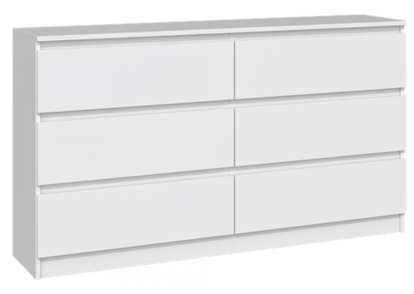 SELSEY Komoda Malwa z sześcioma szufladami 138 cm biała