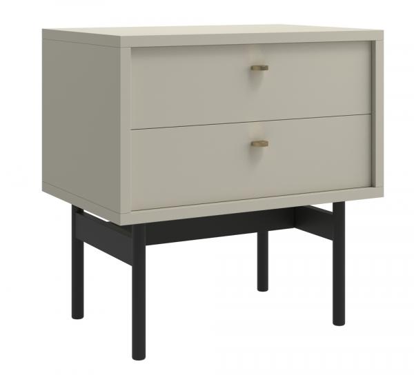 SELSEY Szafka nocna Olar z dwiema szufladami 55 cm kaszmir