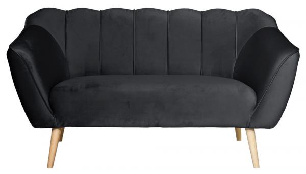 SELSEY Sofa dwuosobowa Malibu grafitowa welur