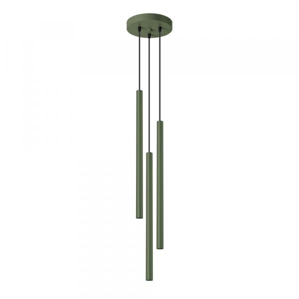 SELSEY Lampa wisząca Pastelo 3P zielona oliwka
