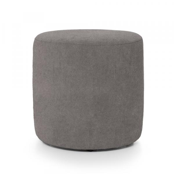 SELSEY Pufa okrągła Seppio 45 cm ciemnoszara welur łatwoczyszczący