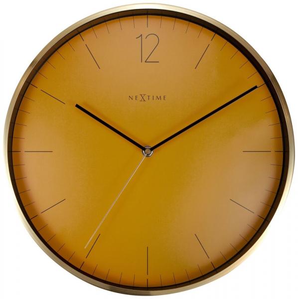 SELSEY Zegar ścienny Essential 34 cm pomarańczowo-złoty