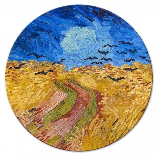 SELSEY Obraz okrągły Pole pszenicy z krukami Vincent van Gogh średnica 60 cm