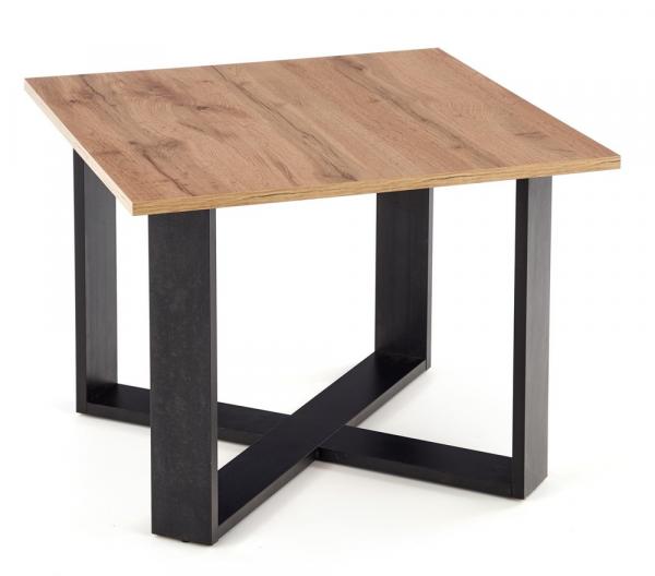 SELSEY Stolik kawowy Sorbive 67x67 cm dąb złoty/czarny