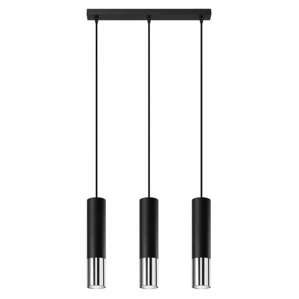 SELSEY Lampa wisząca Loopez 3L czarny/chrom