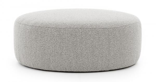 SELSEY Pufa Castellina okrągła 108 cm szara w tkaninie boucle