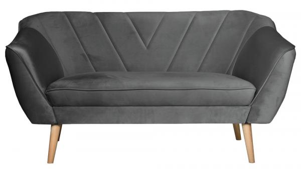 SELSEY Sofa dwuosobowa Voltana popielata welur