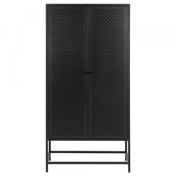SELSEY Komoda metalowa Rondan w stylu industrialnym 160x80 cm czarna