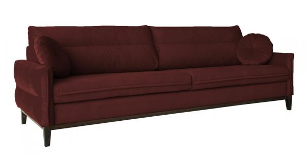 SELSEY Sofa Macchiata bordowa trzyosobowa welur