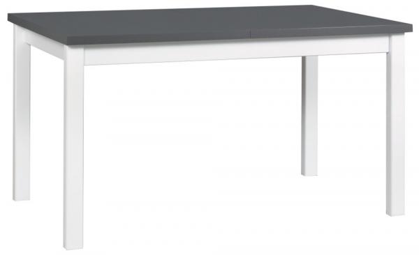SELSEY Stół drewniany do jadalni rozkładany Moized 140-180x80 cm biały/grafitowy