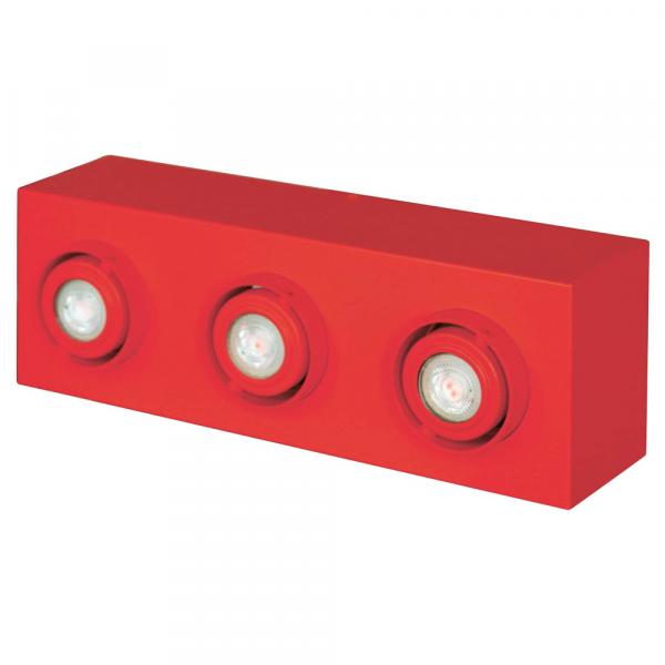 SELSEY Lampa sufitowa Boxie x3 LEGO mini czerwona