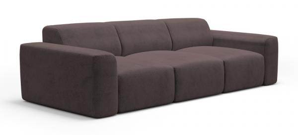 SELSEY Sofa trzyosobowa Terrafino brązowa w tkaninie hydrofobowej