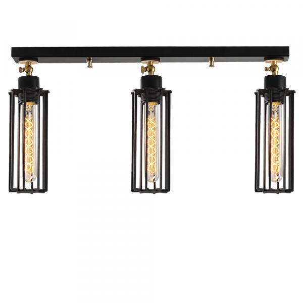 SELSEY Lampa sufitowa Naomet x3 ze spotami 63 cm czarna