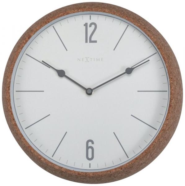 SELSEY Zegar ścienny Cork 30 cm biało-brązowy