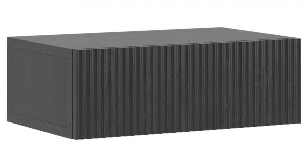 SELSEY Szafka nocna Nolie z szufladą wisząca 50 cm Jesion Portland Czarny
