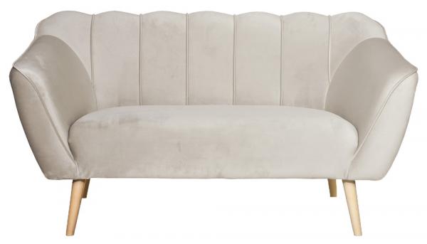 SELSEY Sofa dwuosobowa Malibu jasnobeżowa welur