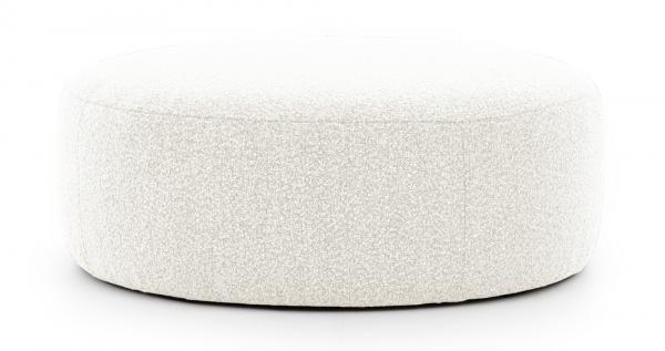 SELSEY Pufa Castellina okrągła 108 cm kremowa w tkaninie boucle