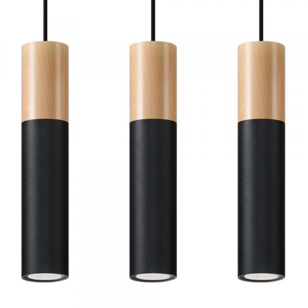 SELSEY Lampa wisząca Pablo 3L czarna