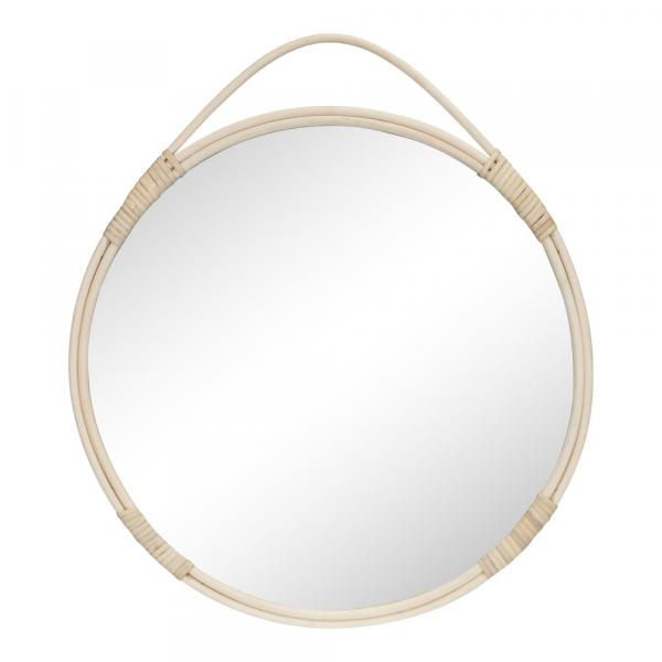 SELSEY Lustro ścienne okrągłe z rattanową ramą Ullermi 50 cm